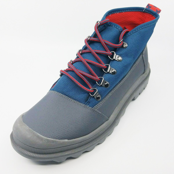 Toms Mens Cordova Boots Blue Red Waterproof - Picture 2 of 8